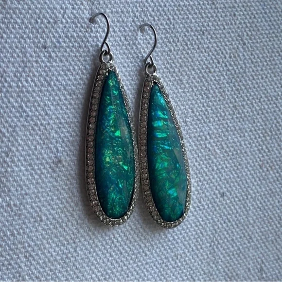 Vintage Gemstone Dangle Earrings - Picture 2 of 8